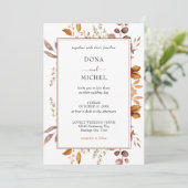 Herbstwochenende Rustikale Boho Hochzeit Einladung (Stehend Vorderseite)