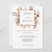 Herbstwochenende Rustikale Boho Hochzeit Einladung (Vorderseite)