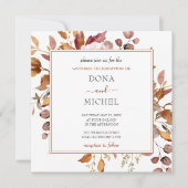 Herbstwochenende Rustikale Boho Hochzeit Einladung (Vorderseite)