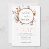 Herbstwochenende Rustikale Boho Hochzeit Einladung (Vorderseite)