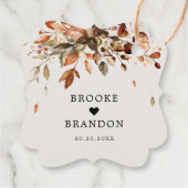 Herbstwochenende Rustikale Boho Hochzeit Geschenkanhänger (Rückseite)
