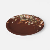 Herbstwochenende Rustikale Boho Hochzeit Pappteller (Schrägansicht)