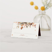 Herbstwochenende Rustikale Boho Hochzeit Platzkarte (Vorderseite)