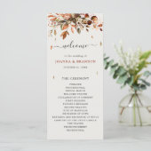 Herbstwochenende Rustikale Boho Hochzeit Programm (Stehend Vorderseite)