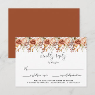 Herbstwochenende Rustikale Boho Hochzeit RSVP Karte