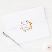 Herbstwochenende Rustikale Boho Hochzeit Runder Aufkleber (Umschlag)