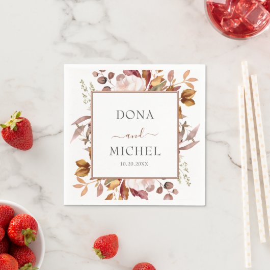 Herbstwochenende Rustikale Boho Hochzeit Serviette (Beispiel)