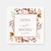 Herbstwochenende Rustikale Boho Hochzeit Serviette (Vorderseite)