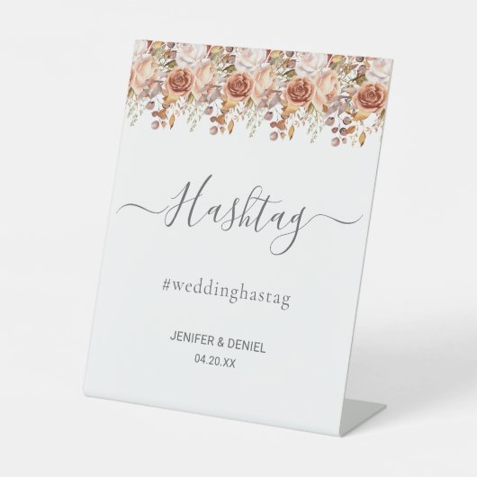 Herbstwochenende Rustikale Boho Hochzeit Sockelschild (Vorderseite)