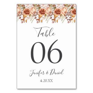 Herbstwochenende Rustikale Boho Hochzeit Tischnummer