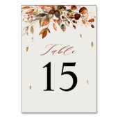 Herbstwochenende Rustikale Boho Hochzeit Tischnummer (Rückseite)