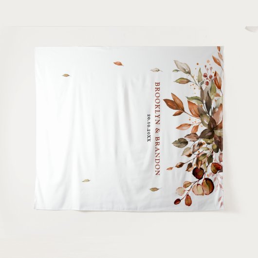 Herbstwochenende Rustikale Boho Hochzeit Wandteppich (Vorderseite (Horizontal))