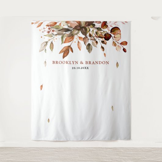 Herbstwochenende Rustikale Boho Hochzeit Wandteppich (Vorderseite)