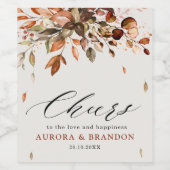 Herbstwochenende Rustikale Boho Hochzeit Weinetikett (Einzelnes Label)