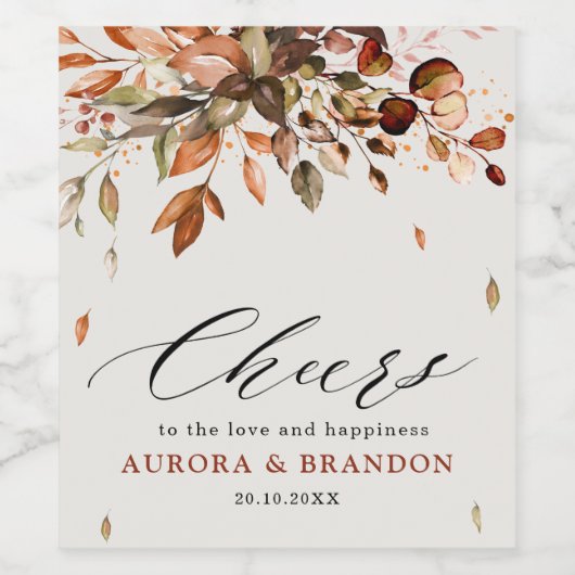 Herbstwochenende Rustikale Boho Hochzeit Weinetikett (Einzelnes Label)