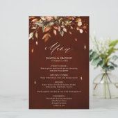 Herbstwochenende Rustikales Hochzeitmenü (Stehend Vorderseite)