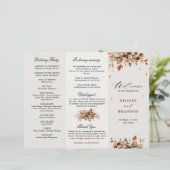 Herbstwochenende Rustikales Hochzeitsprogramm (Stehend Vorderseite)
