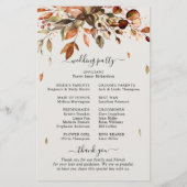 Herbstwochenende Rustikales Hochzeitsprogramm (Rückseite)