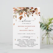 Herbstwochenende Rustikales Hochzeitsprogramm (Stehend Vorderseite)
