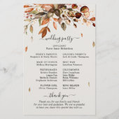 Herbstwochenende Rustikales Hochzeitsprogramm (Rückseite)