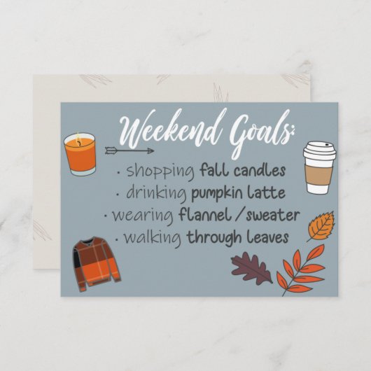 "Herbstwochenende Ziele" zum Spaß (Vorne/Hinten)