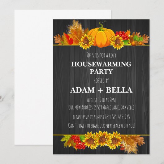 Herbstwohnung Einladungen (Vorne/Hinten)