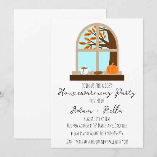 Herbstwohnung Einladungen (Vorne/Hinten)