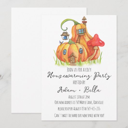 Herbstwohnung Einladungen (Vorne/Hinten)