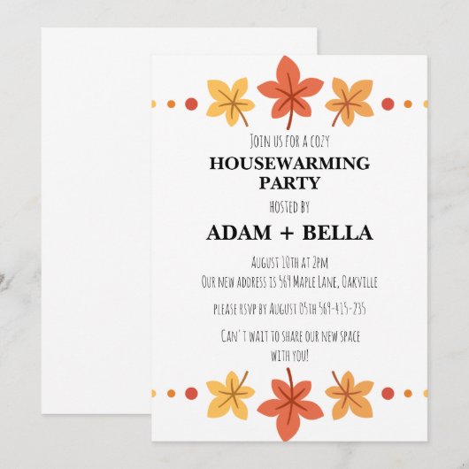 Herbstwohnung Einladungen (Vorne/Hinten)