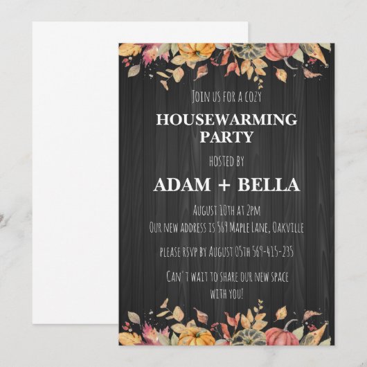 Herbstwohnung Einladungen (Vorne/Hinten)