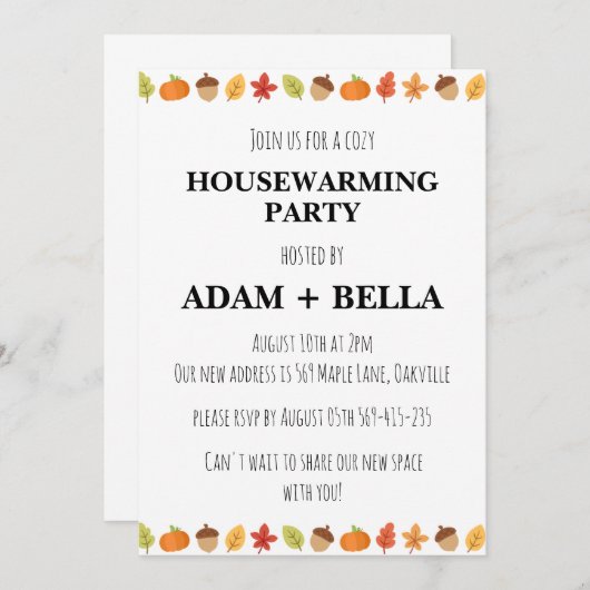 Herbstwohnung Einladungen (Vorne/Hinten)