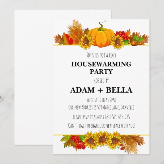 Herbstwohnung Einladungen (Vorne/Hinten)