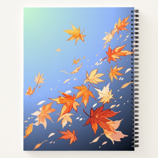 Herbstwolken & Baumfallen-Notebook - Gemütlich sai Notizblock (Rückseite)