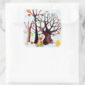 Herbstwonderland - quadratischer aufkleber (Tasche)