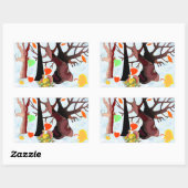 Herbstwonderland - rechteckiger aufkleber (Blatt)