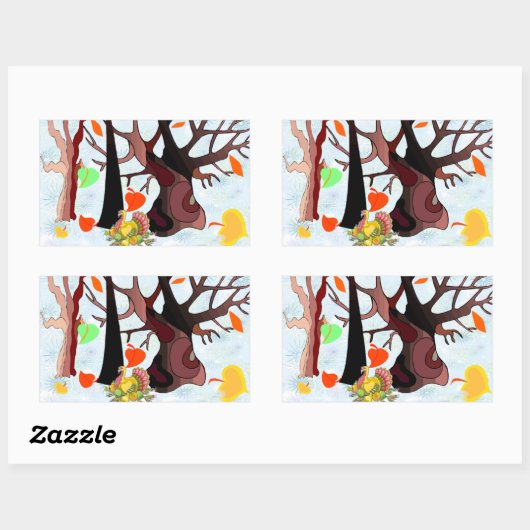 Herbstwonderland - rechteckiger aufkleber (Blatt)