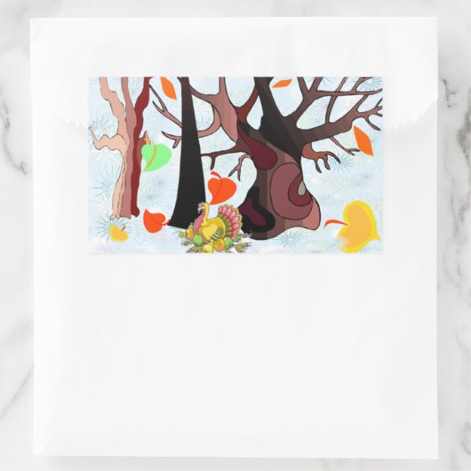 Herbstwonderland - rechteckiger aufkleber (Tasche)