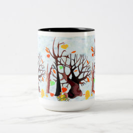 Herbstwonderland - zweifarbige tasse