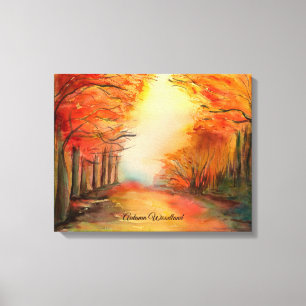 Herbstwoodland-Aquarellbilder Leinwanddruck