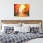 Herbstwoodland-Aquarellbilder Leinwanddruck (Insitu (Schlafzimmer))