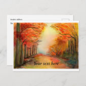 Herbstwoodland-Aquarellbilder Postkarte (Vorne/Hinten)
