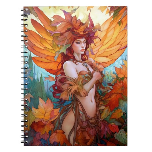 Herbstwoodland Faiasy Fantasy Art Notizblock (Vorderseite)