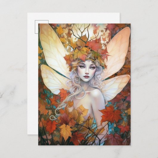 Herbstwoodland Faiasy Fantasy Art Postkarte (Vorne/Hinten)