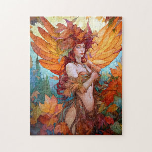 Herbstwoodland Faiasy Fantasy Art Puzzle