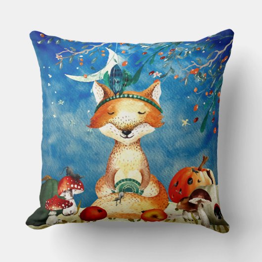 Herbstwoodland Friends Fox Forest Illustration Kissen (Vorderseite)