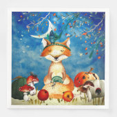 Herbstwoodland Friends Fox Forest Illustration Serviette (Vorderseite)