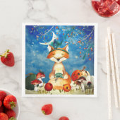 Herbstwoodland Friends Fox Forest Illustration Serviette (Beispiel)