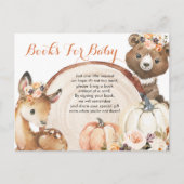 Herbstwoodland Girl Babydusche Bücher für Baby im  Einladungspostkarte (Vorderseite)