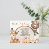 Herbstwoodland Girl Babydusche Bücher für Baby im Einladungspostkarte (Stehend Vorderseite)