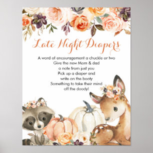 Herbstwoodland Girl Game Spate Night Diaper Poster